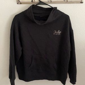 JUSTICE girls size 14/16 black hoodie.